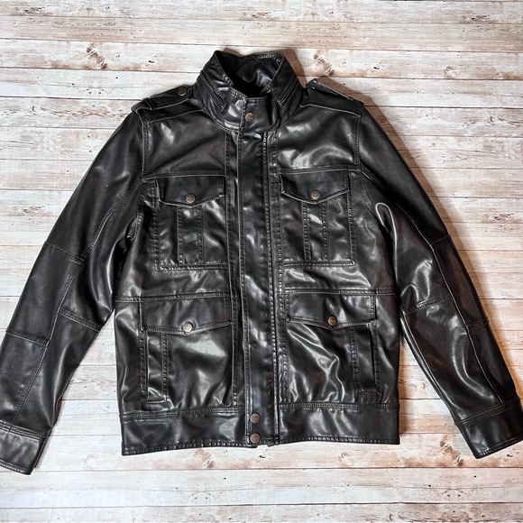 💚Levi’s men’s brown faux leather jacket - Picture 1 of 10